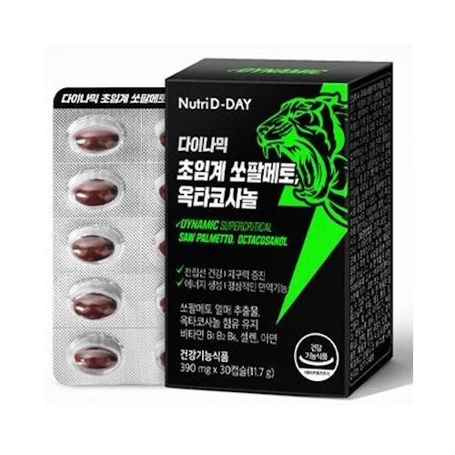 뉴트리디데이 다이나믹 초임계 쏘팔메토 옥타코사놀 390mg 30캡슐 (1개)