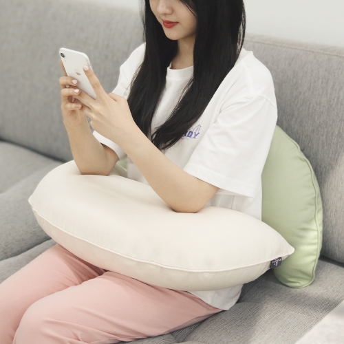 우리앤데코 허그 반달쿠션/미용실 배꼽 수유 바나나 쿠션/솜포함