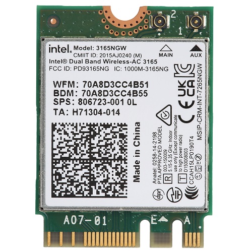 인텔 AC3165NGW 무선랜카드