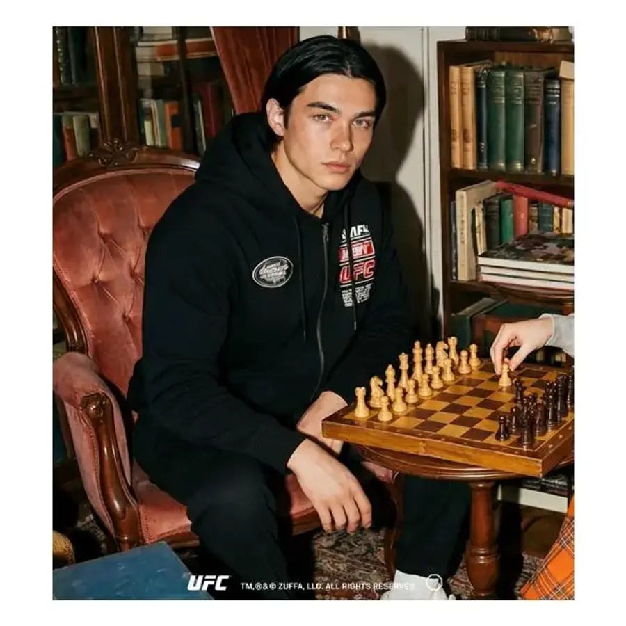 UFC 챔프 스폰 오버핏 후드 집업 블랙 U2HDX1306BK 2004852_이미지
