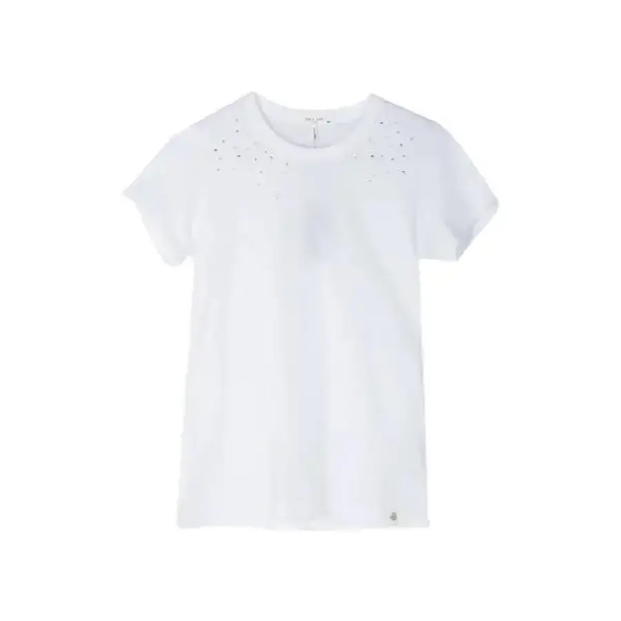 랙앤본 스터드 장식 티셔츠 RE3E25FT3SW T_이미지