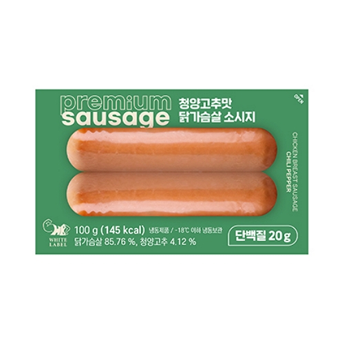 헬스앤뷰티 청양고추맛 닭가슴살 소시지 100g (5개)_이미지