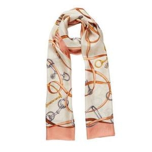 LF 닥스 악세서리 여성  SILK100% 실크 코랄 체인 패턴 롱 스카프 DCSC1F012C1