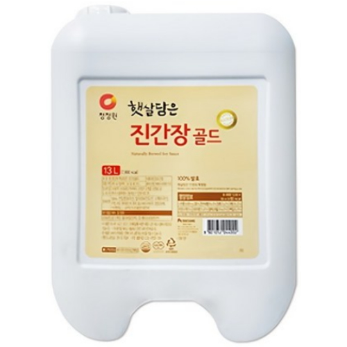 청정원 햇살담은 진간장 골드 13L이미지입니다. 누르면 해당 게시물로 새창이동합니다.