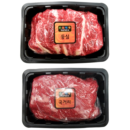 평창영월정선축협 대관령한우 1등급이상 등심/국거리 기획세트 3호 800g (1개)_이미지