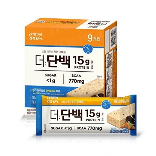 빙그레 더단백 마일드 프로틴바 아몬드쿠키 450g_이미지