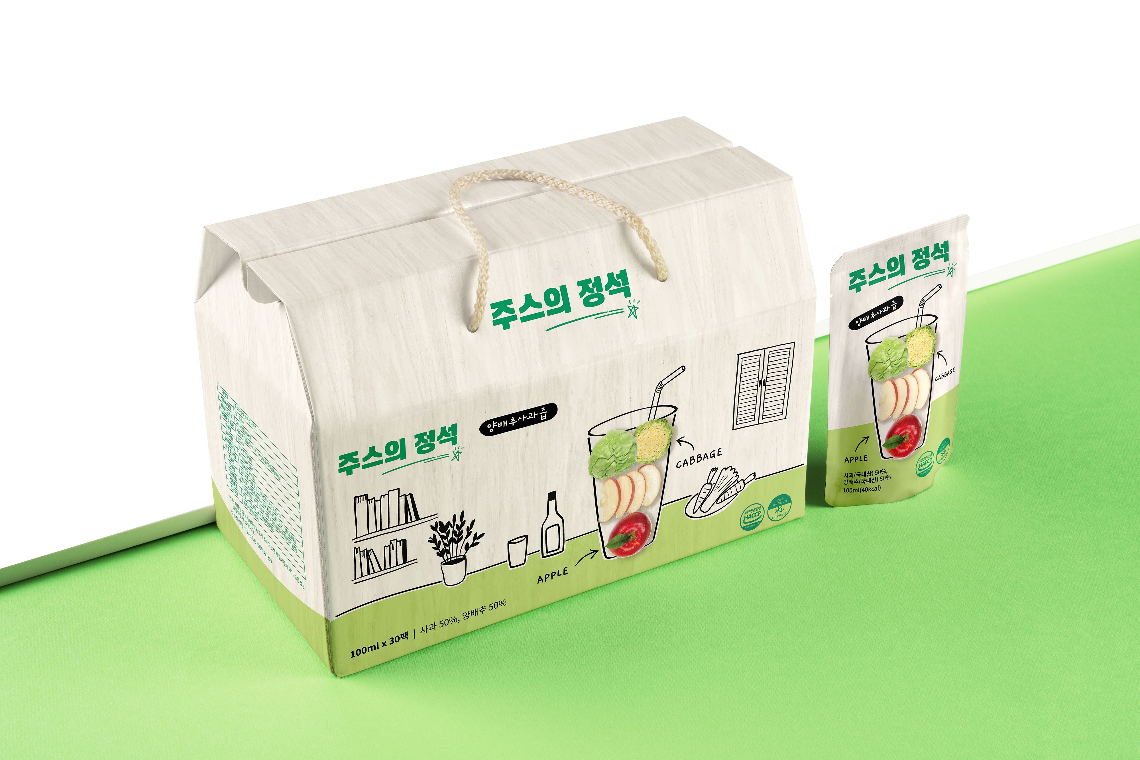 주스의정석 제주 양배추 사과 즙 100ml 30팩