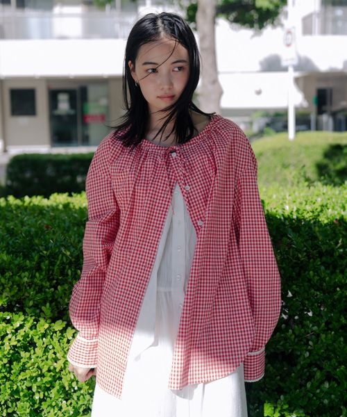 샐리 테일즈 CELITAILS CHECK HOODIE SHIRT_RED CE2479SH001MRD 374081_이미지