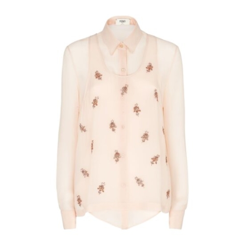 펜디 시어 조젯 엠브로이더리드 탑 FS8251 AQ33 F1RX0