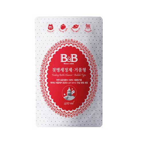 B&B 젖병 세정제 거품형 리필 400ml이미지입니다. 누르면 해당 게시물로 새창이동합니다.