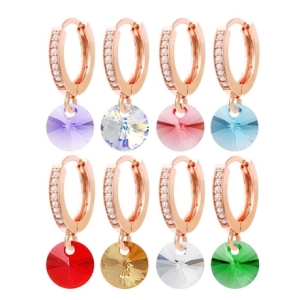 14K 스와르큐빅 원터치귀걸이 Gold-pin 로즈골드 W42091E