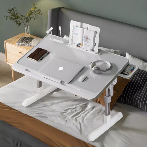 OYEAH 다용도 접이식 높이 각도 조절 베드 테이블+USB 포트+램프 팬+캐비닛 서랍이미지입니다. 누르면 해당 게시물로 새창이동합니다.