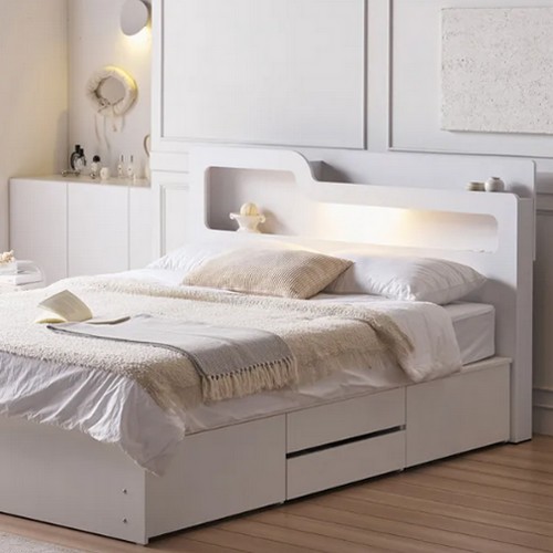 상일리베가구 플레노 LED 수납 침대 K (본넬스프링)_이미지