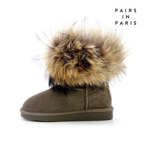 UGG 페어스인파리 Lait 라쿤 퍼 부츠 PAUG160 TAUPE