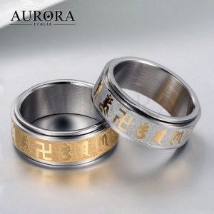 [불명] 이니치오 AURORA ITALIA 18K Gold Color 불교 부처님 반지 BUDD-2015 17 호 Silver co..