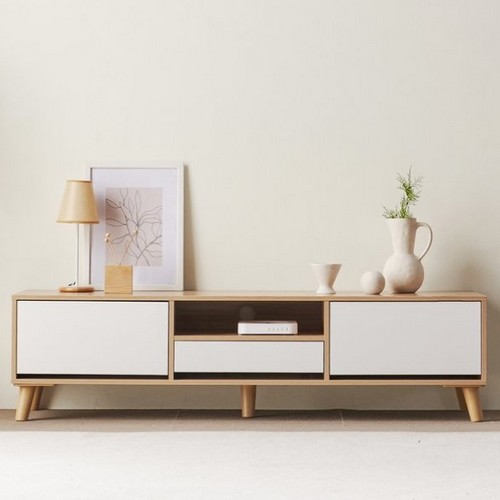 케어퍼니처 클로이 1단 오픈 서랍 거실장 1500_이미지