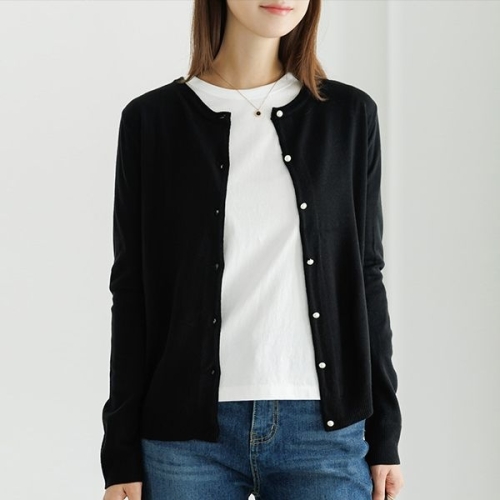 데드라 110size 히츠진주버튼가디건 CAE5010_DC_이미지