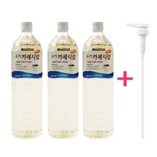 청정원 슈가 카페 시럽 1.5L+펌프 1개 (3개)_이미지