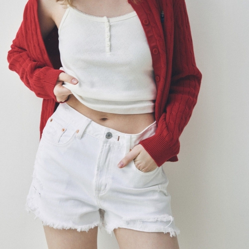 후아유 여성 Destroyed Short Denim Shorts WHTJF2637F_이미지