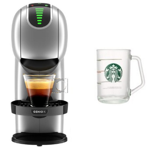 네스카페 돌체구스토 지니오S 터치 + 사이렌 스트라이프 글라스 473ml