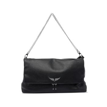 록키 XL 체인 스트랩 레더 크로스백 블랙 148742731