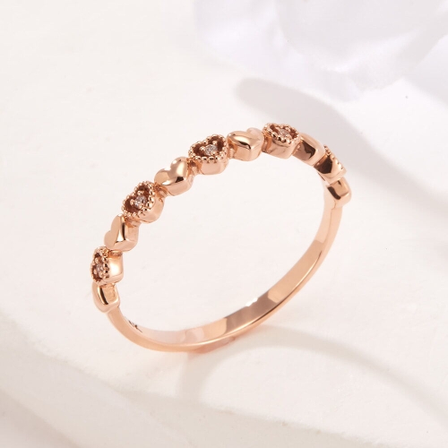 비앤비골드 14K 로렛트 큐빅 하트볼 밴드 반지 SRS41886