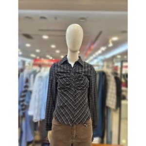 부루앤쥬디 세이브존03 셔링 채크 셔츠 AGBBRKSH107BA