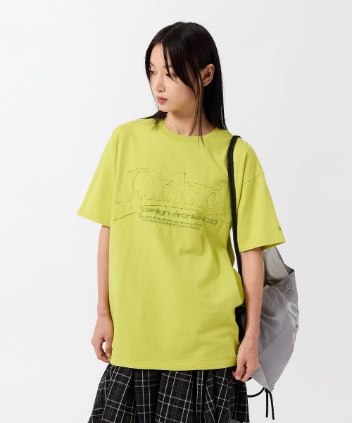 오드스튜디오 ODDSTUDIO ODSD 스타 워시드 오버핏 티셔츠 LIME OO5무르 MURT105LM 334862_이미지