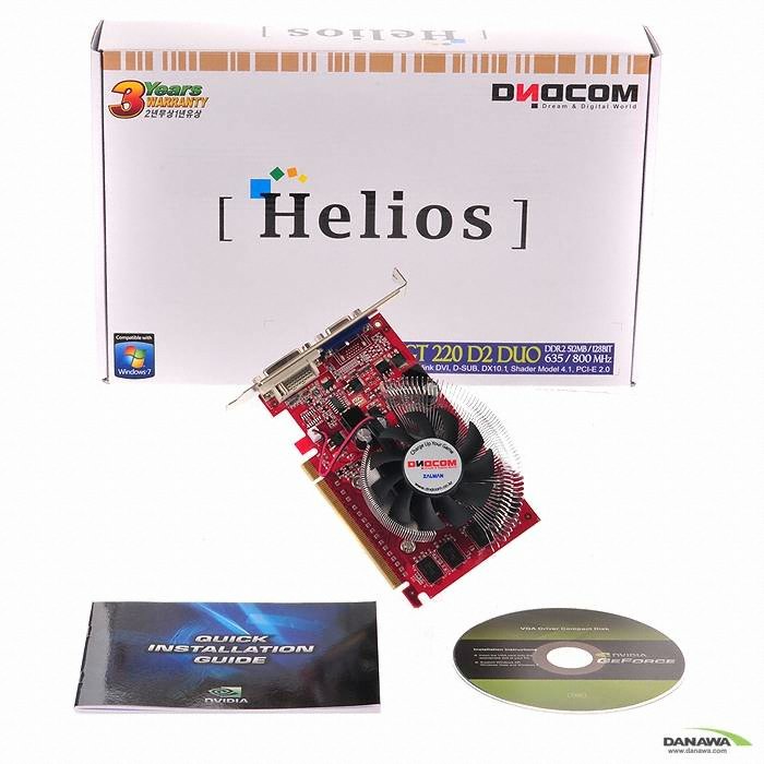 디앤디컴 HELIOS 지포스 GT220 DUO D2 512MB 잘만_이미지