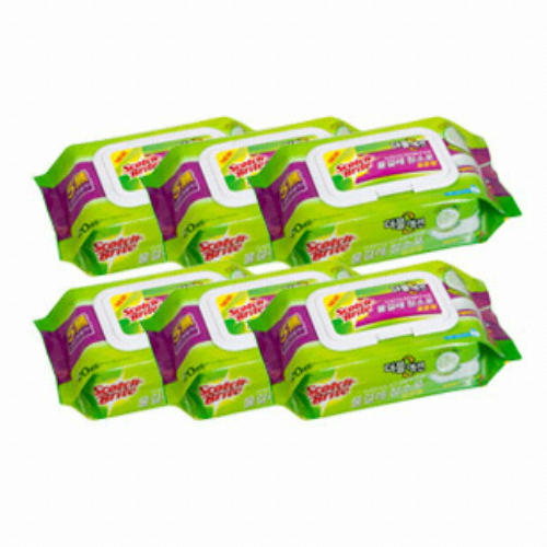 3M 스카치브라이트 물걸레 청소포 더블액션 표준형 20매 (6개)_이미지