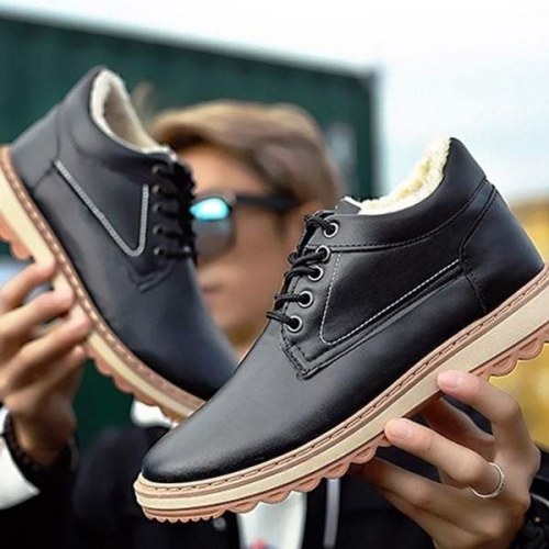 남성 AWX594N1 방한 색감 스타일 데일리 키높이 털 로퍼 방한화_이미지