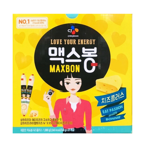CJ제일제당 맥스봉 치즈 플러스 27개입 1080g (1개)