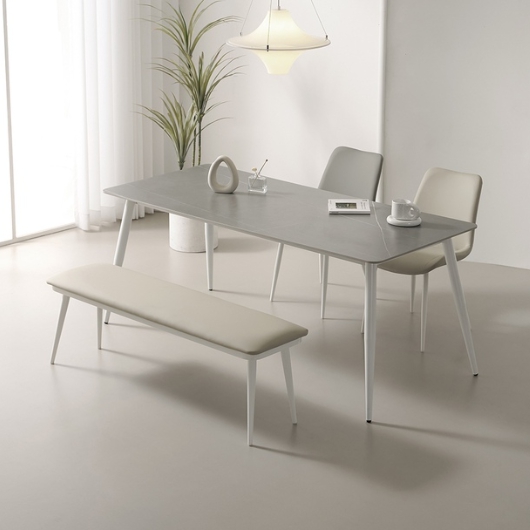 라로퍼니처 폴로 포세린 통세라믹 식탁 1800 (의자2개+벤치1개)_이미지