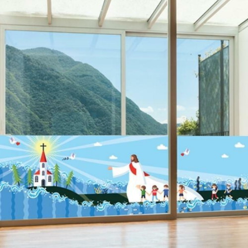 낭만창고 뮤럴실사 시트지 예수의기적 nang145 (1장, 100cm x 100cm)_이미지