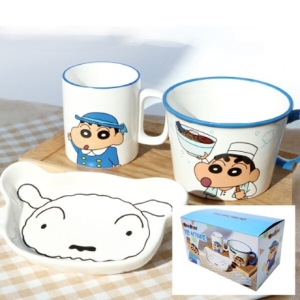 에이플러스 짱구 식기세트 세라믹 1인-YP9238 는못말려 굿즈 그릇