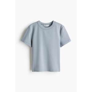 HM 피티드 코튼 티셔츠 블루 그레이 1301264003