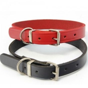 하루이 호주산 크라마 가죽목줄 2.5cm x 55cm 중대형견 -레드