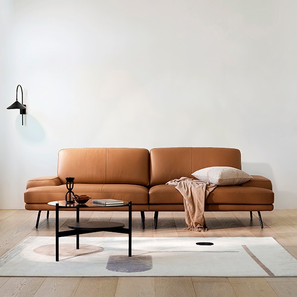 밴쿠버 컴팩트 천연가죽 소파 3.5인용