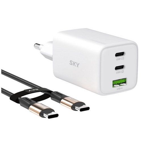 스카이랩 스카이 필 PD PPS 65W 3포트 3세대 미니 충전기 SKY-GaN65N (케이블포함)_이미지