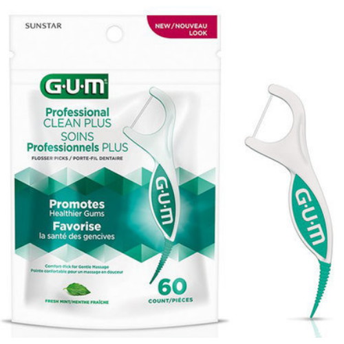 GUM ㅤ프로페셔널 클린 플러스 프로서 픽 2중 민트 치실 885 60개입 (2개)_이미지