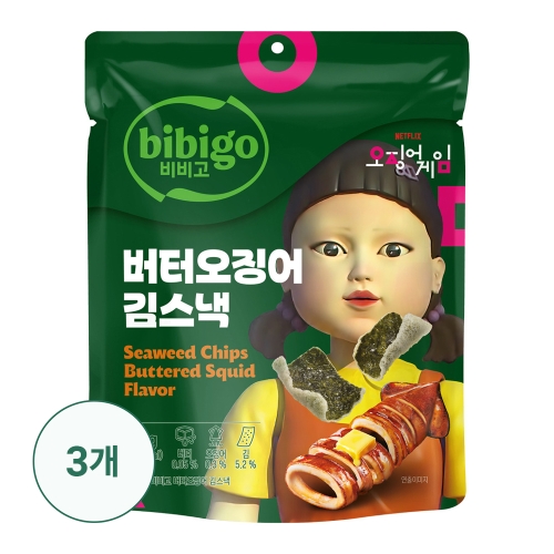 CJ제일제당 비비고 버터오징어 김스낵 40g (3개)_이미지