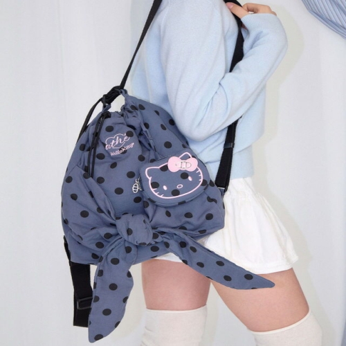 바네사브루노 아떼 잡화 아떼 액세사리 AABA6E002G3 Hello Kitty x athe 르봉 도트 네이비 백팩 겸 숄더백S