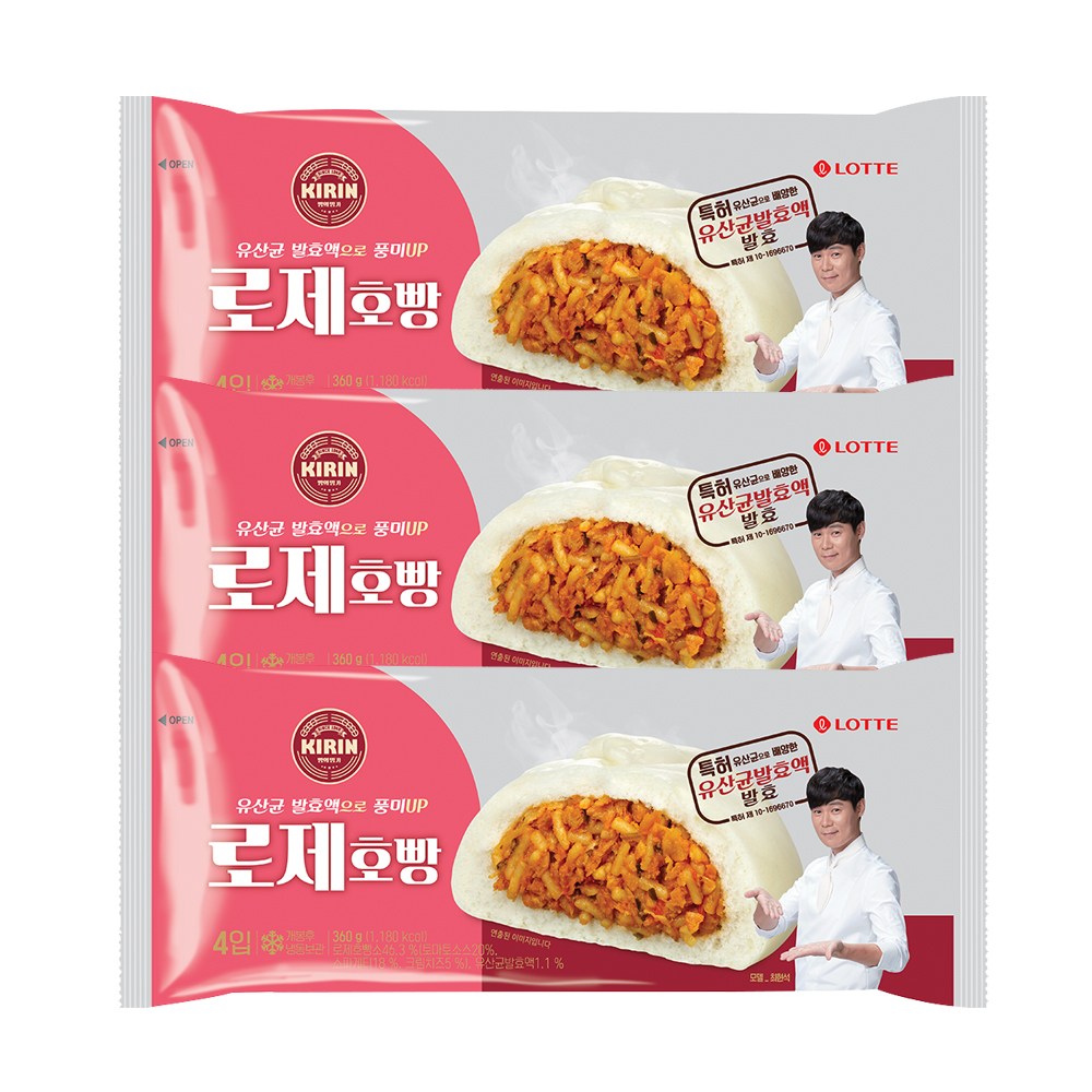 롯데제과 기린 로제호빵 4개입 360g [3개]