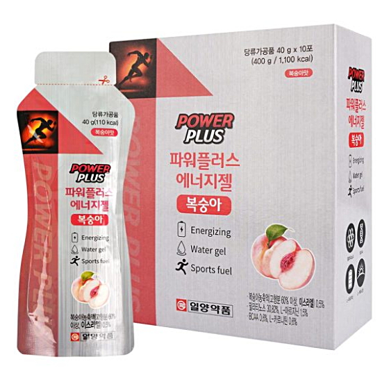 일양약품 파워플러스 에너지젤 복숭아 40g이미지입니다. 누르면 해당 게시물로 새창이동합니다.