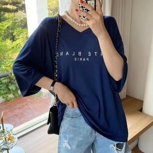 아이우먼 브이블랑브이넥티셔츠 RAU683M506 빅사이즈