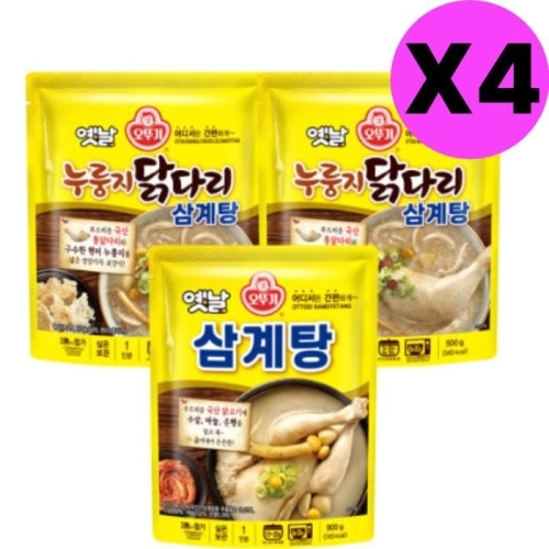 오뚜기 옛날 삼계탕 900g x 4개 + 누룽지 닭다리삼계탕 500g x 8개_이미지