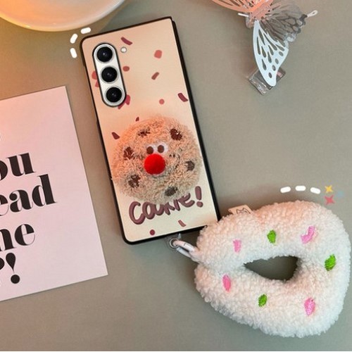 주주연구소 갤럭시Z 폴드 스페셜 에디션 맛있는 쿠키 스마트톡 뽀글이 스트랩 케이스