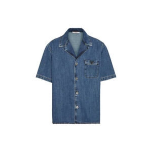  발렌티노 가라바니 셔츠 5V3DB03BAA3558 MEDIUM BLUE DE