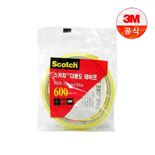 3M 스카치 다용도 테이프 리필 600 3인치 12mm x 20m