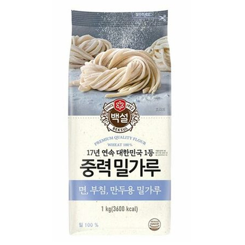 CJ제일제당 백설 중력 밀가루 1kg (10개)